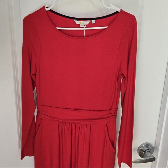 (Tall) NWT Boden Abigail Red Long Sleeve Jersey Dress Sz 6L - Picture 7 of 16